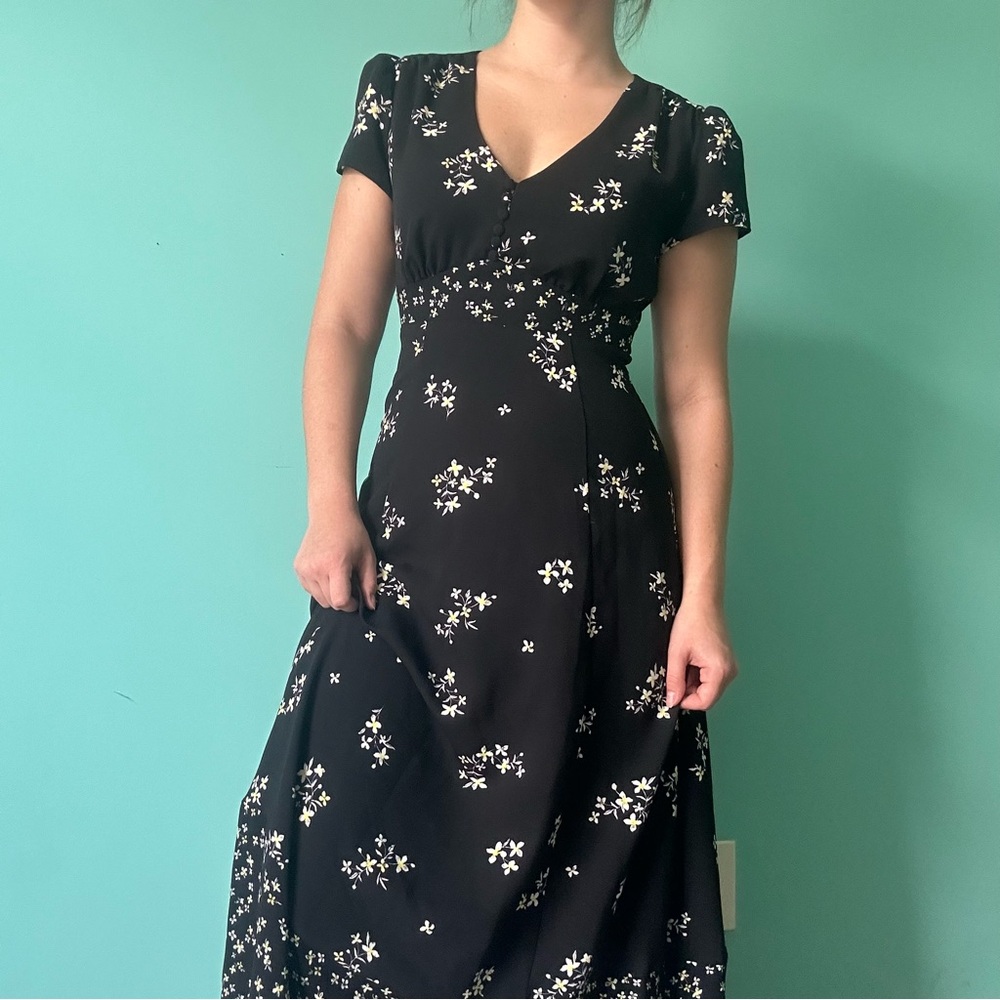 Floral Black Dress